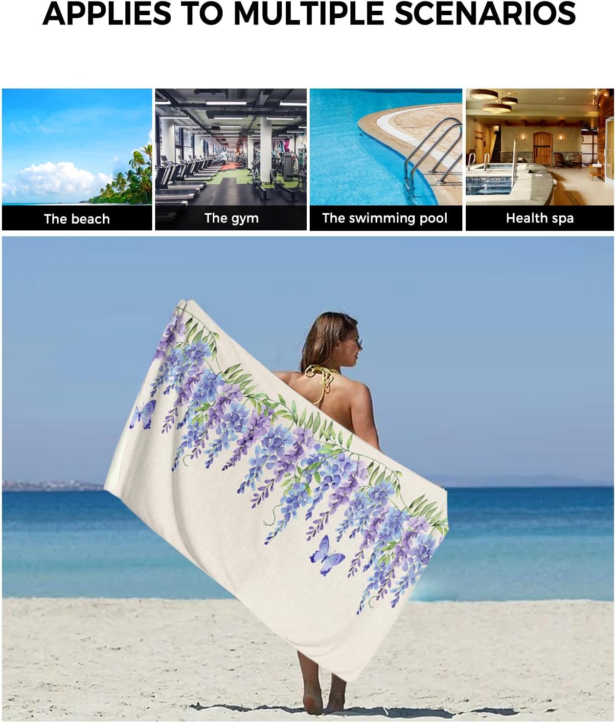 Smile Sunflower 3 Pcs Bath Towel Set - Soft Retro Floral Linen Towels