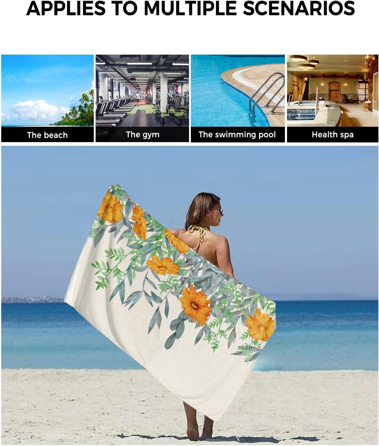 Smile Sunflower 3 Pcs Bath Towels Set