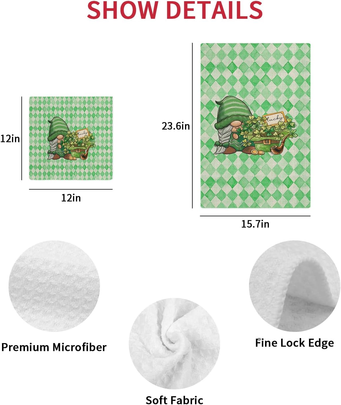 Falaniique Retro Checkered Waffle Towel Set of 4