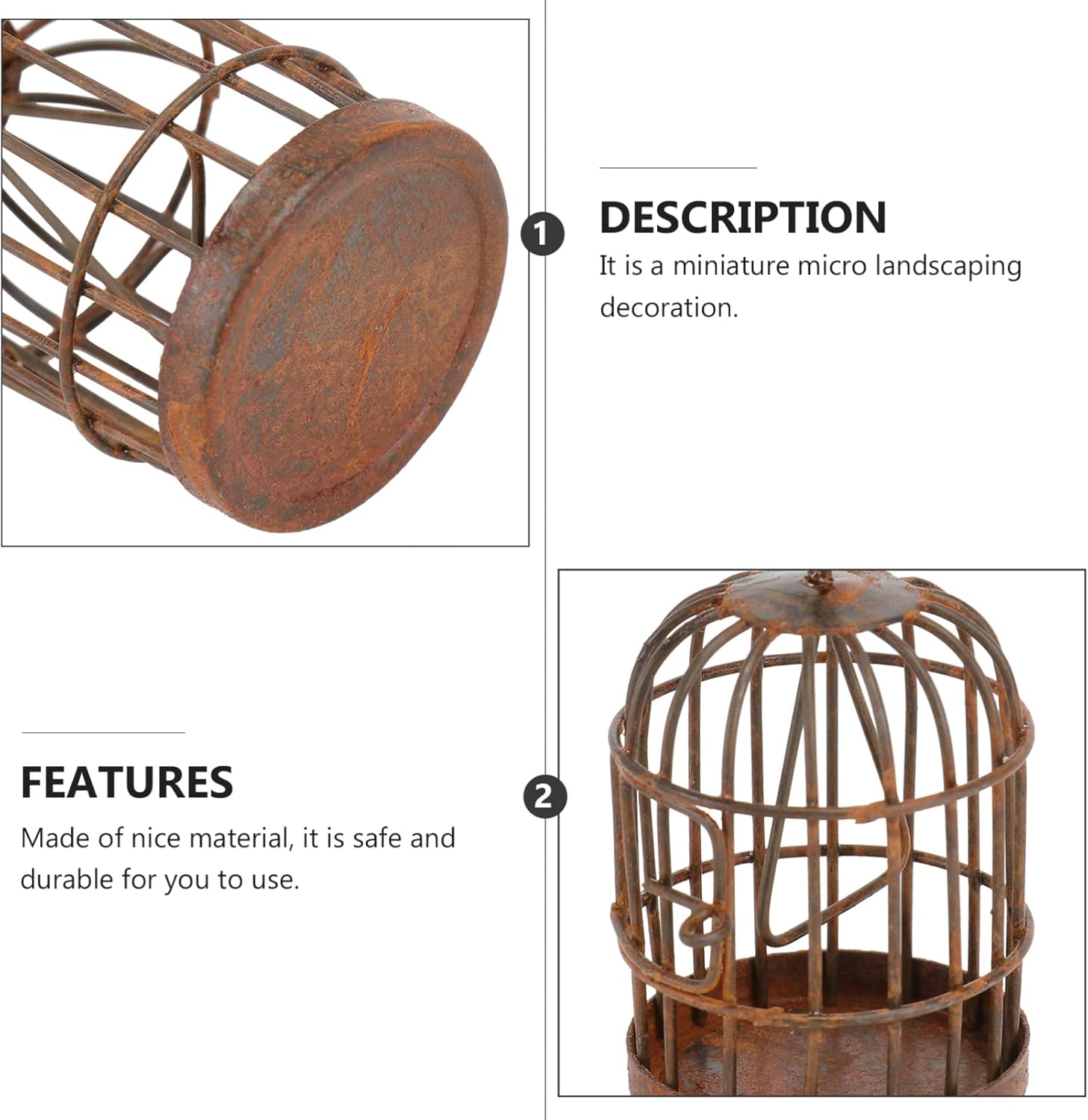YARNOW 2pcs Miniature Bird Cage Decorative Lantern
