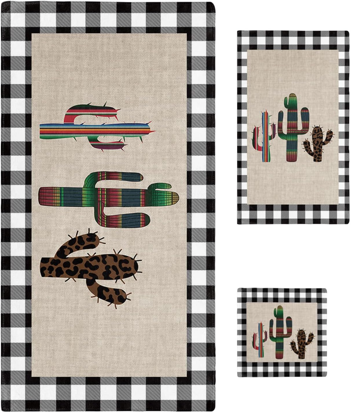 Chees D Zone Retro Stripe Linen Bath Towel Set