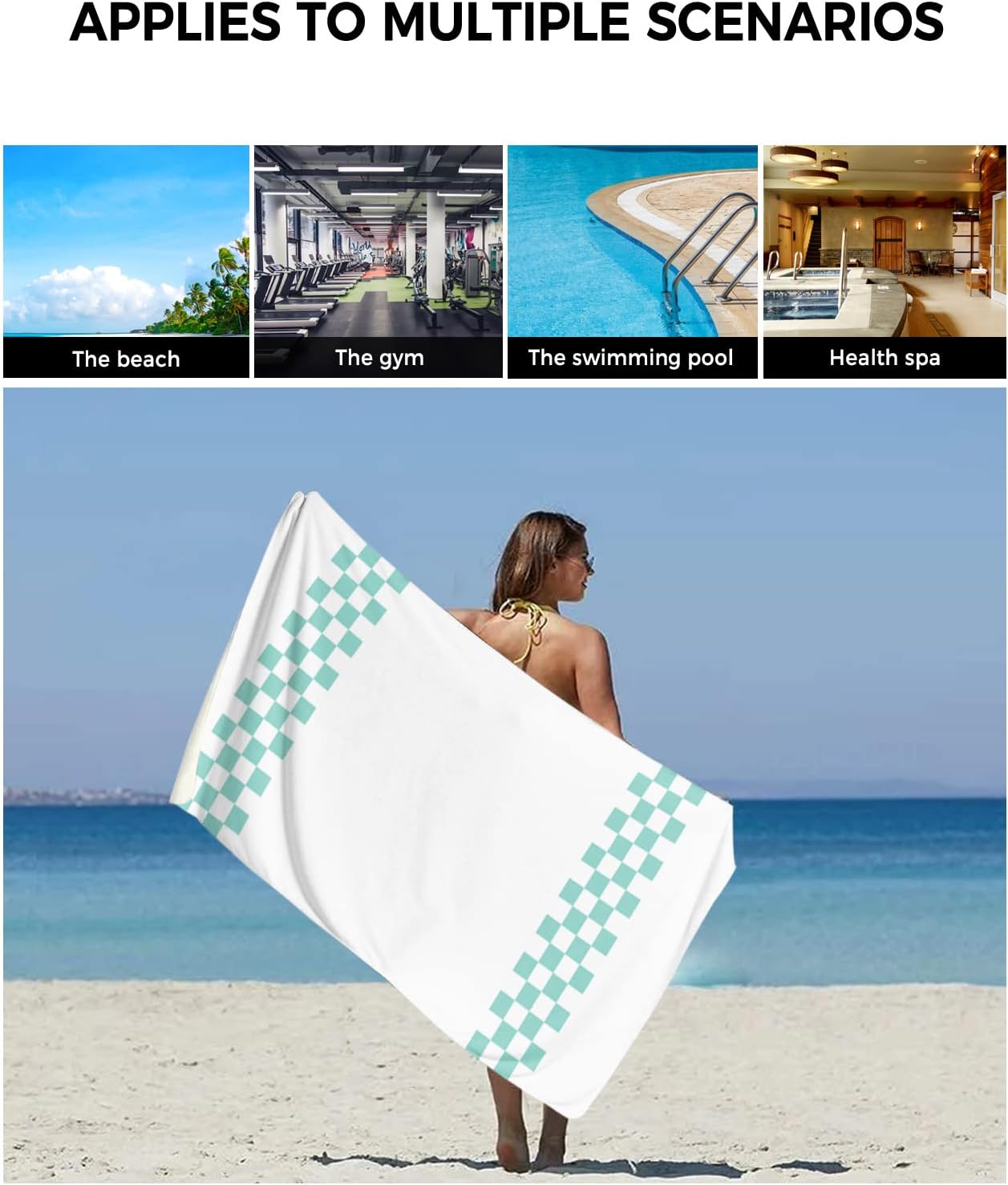 Shine-Home Abstract Geometric Lattice Towel Set 1