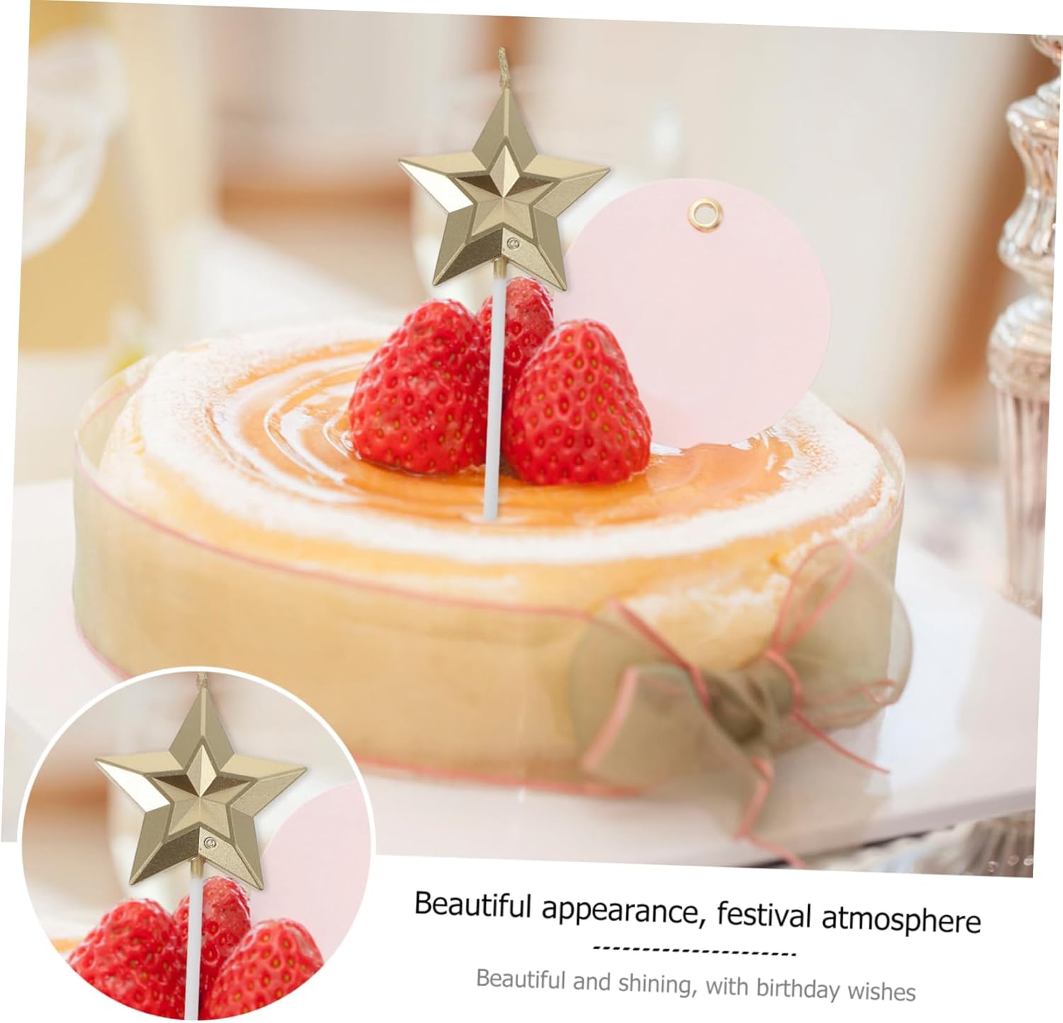 8 Pcs Mixed Color 3D Star Birthday Candles