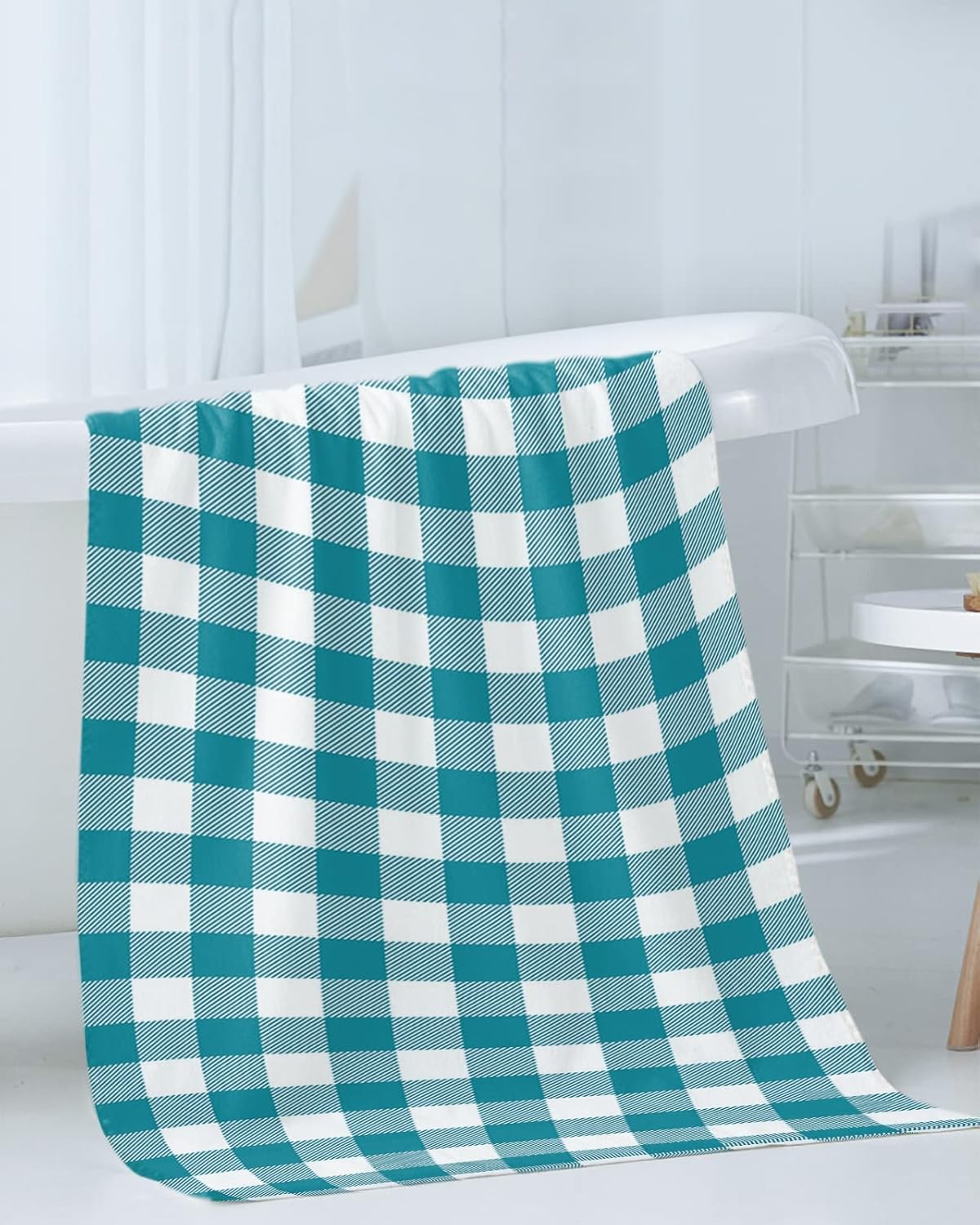 Shine-Home Retro Buffalo Plaid Towel Set for Bathroom