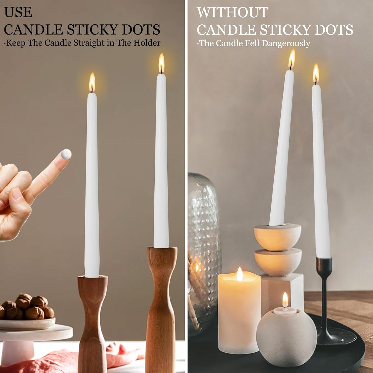 NJAO HOO Taper Candle Adhesive Dots 24 Dots