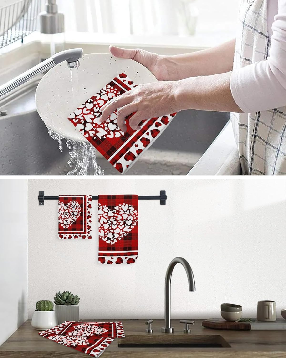 Falaniique Buffalo Red Waffle Towel Set of 3