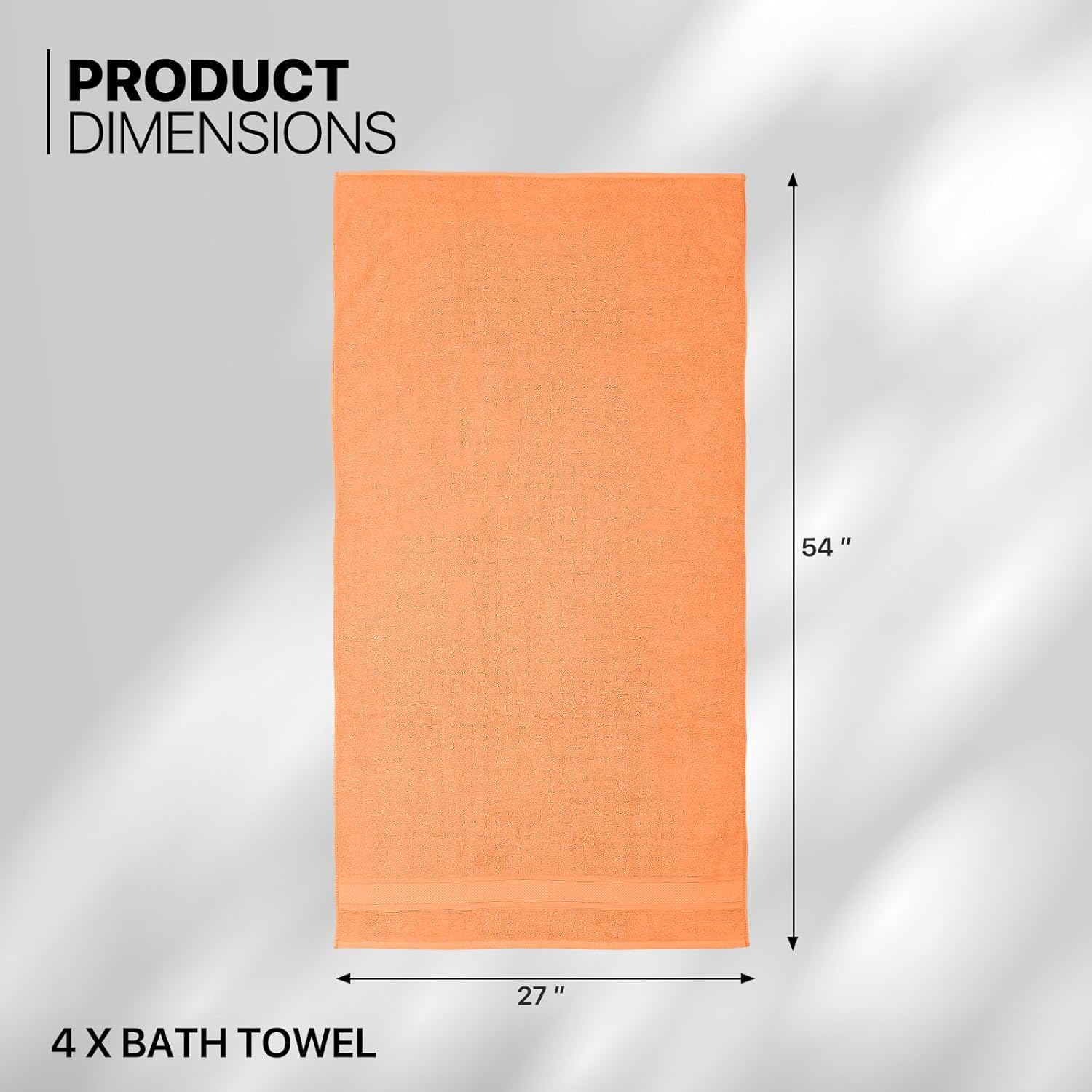 MoNiBloom 4-Piece Cotton Bath Towel Set Peach