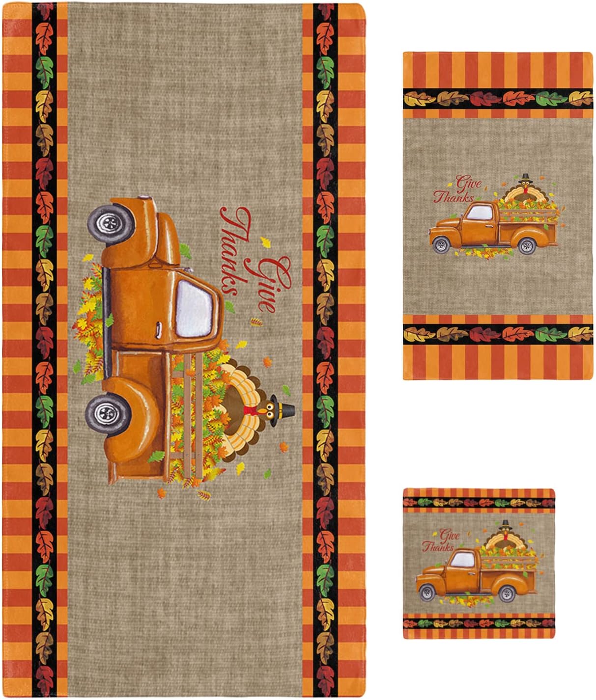 ZOE GARDEN Retro Brown Towel Set 3-Piece