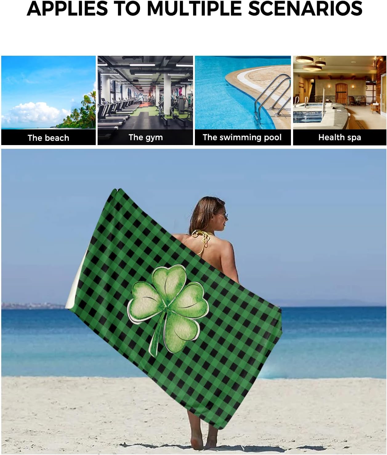 ZOE GARDEN Green Shamrock Microfiber Towel Set