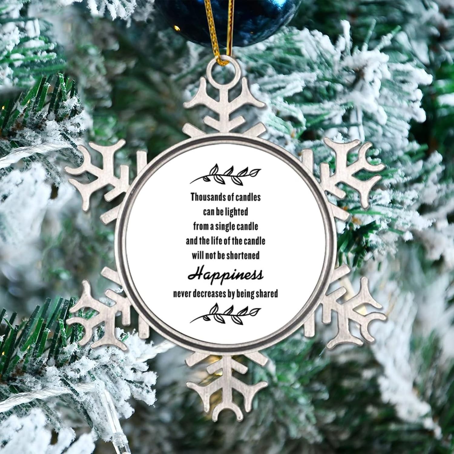 Christmas Ornament Snowflake Metal Keepsake 3in