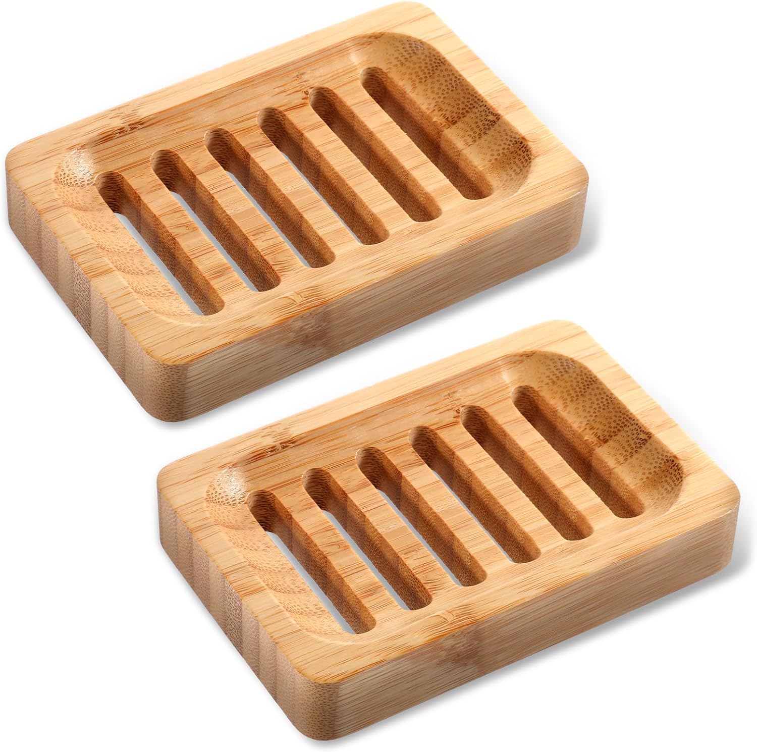 Bamboo Soap Holder 2 Pack - Waterproof and Sturdy