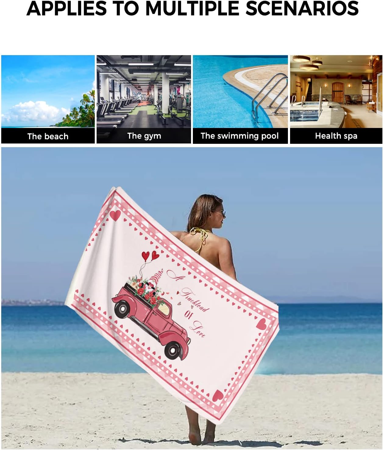 Shine-Home Pink Car Load of Love Towel Set 1