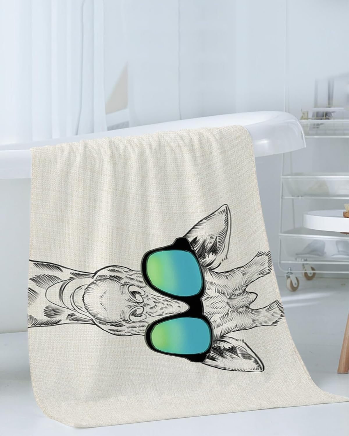 Smile Sunflower 3 Pcs Bath Towels Set with Giraffe Pattern
