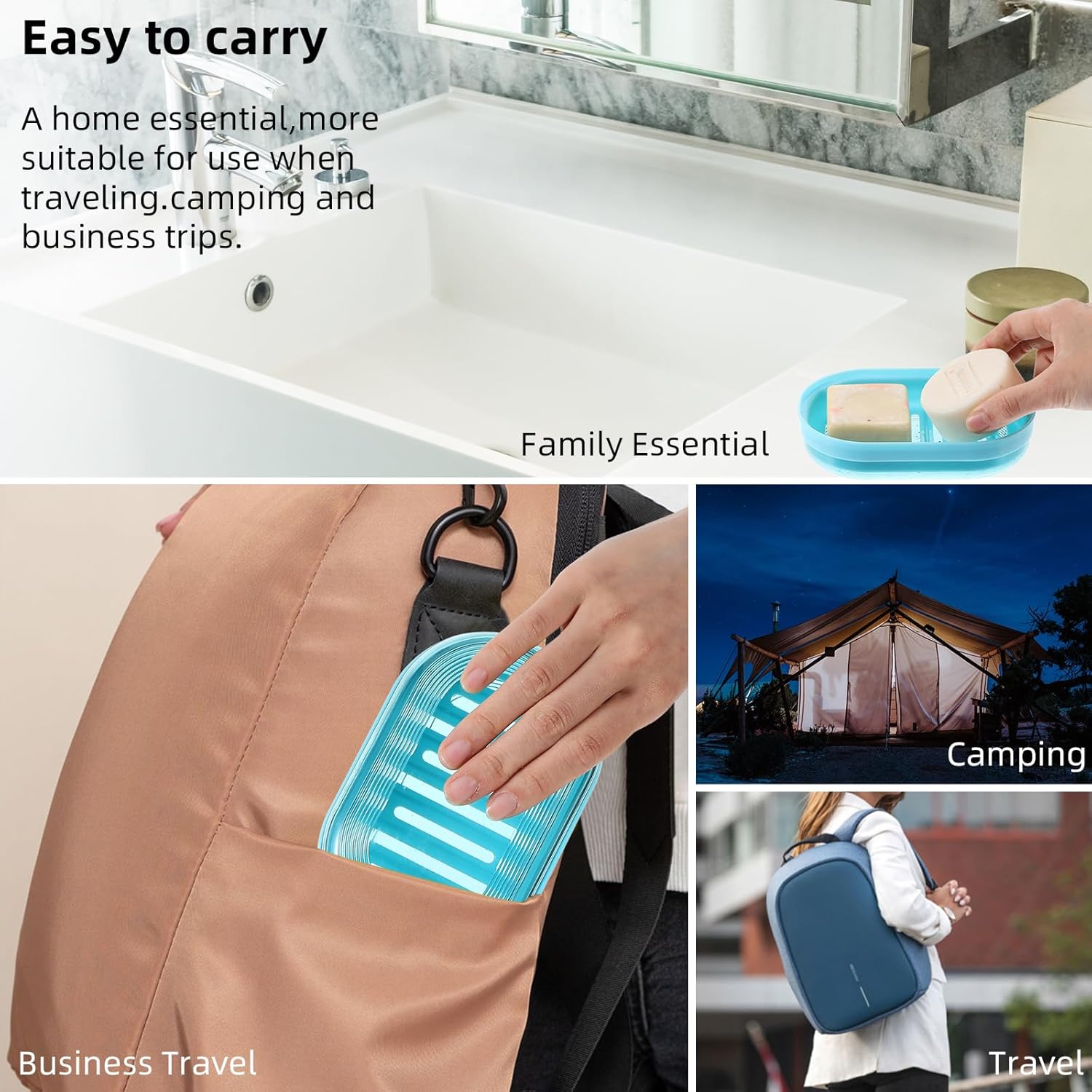 Dimeho Shampoo Bar Holder Travel Case - Blue
