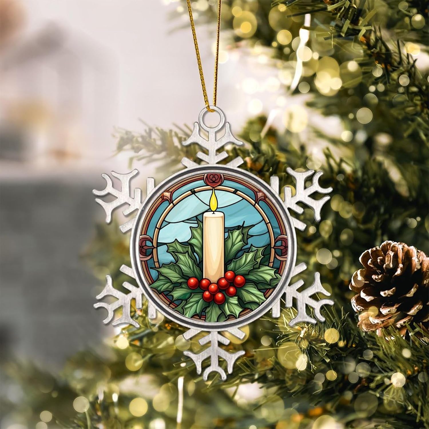 Zyadsinoudor 3 Inch Metal Snowflake Hanging Ornament 1