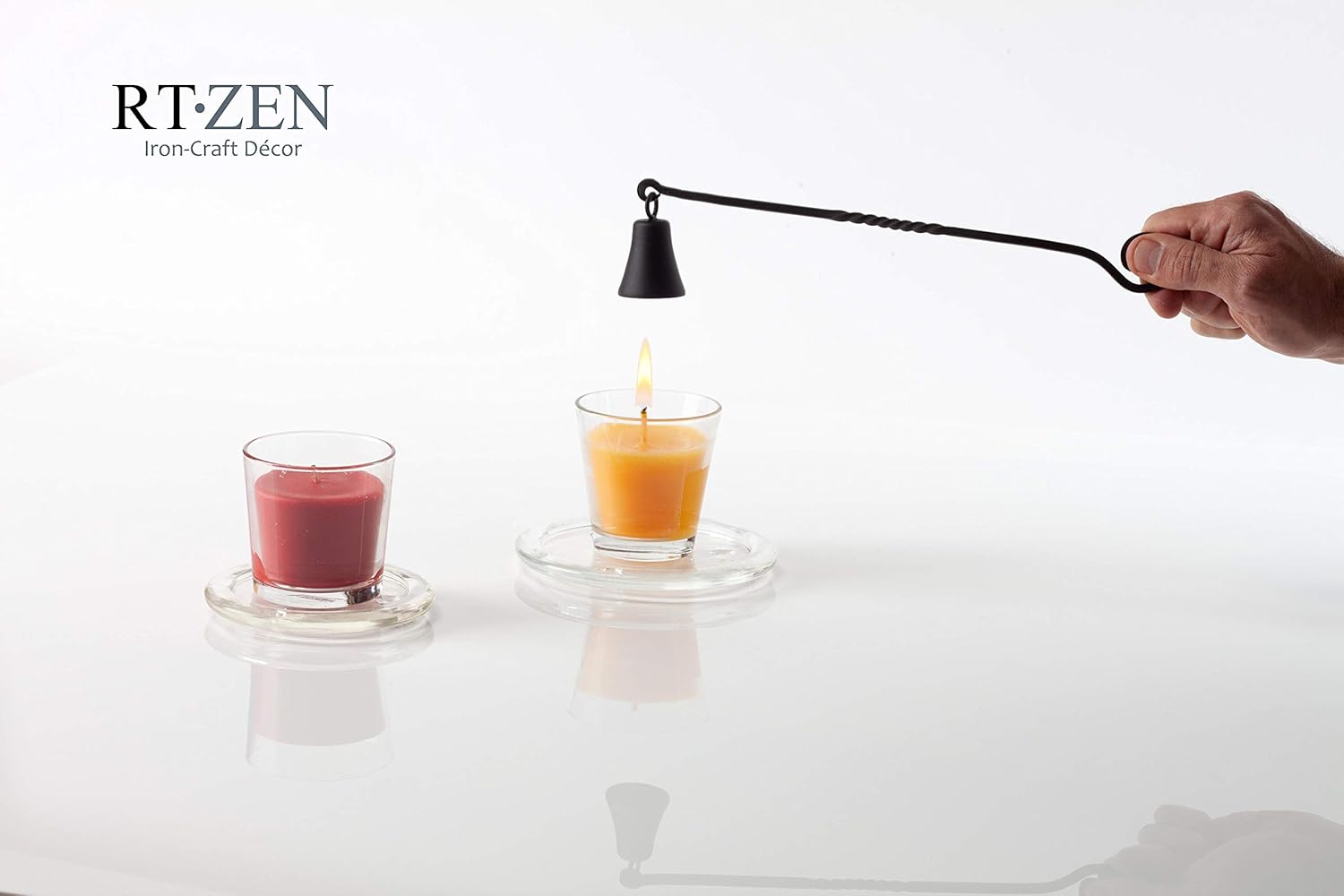 RTZEN Antique Bell Candle Snuffer - Handcrafted Wrought Iron Candlesnuffer with Long Handle