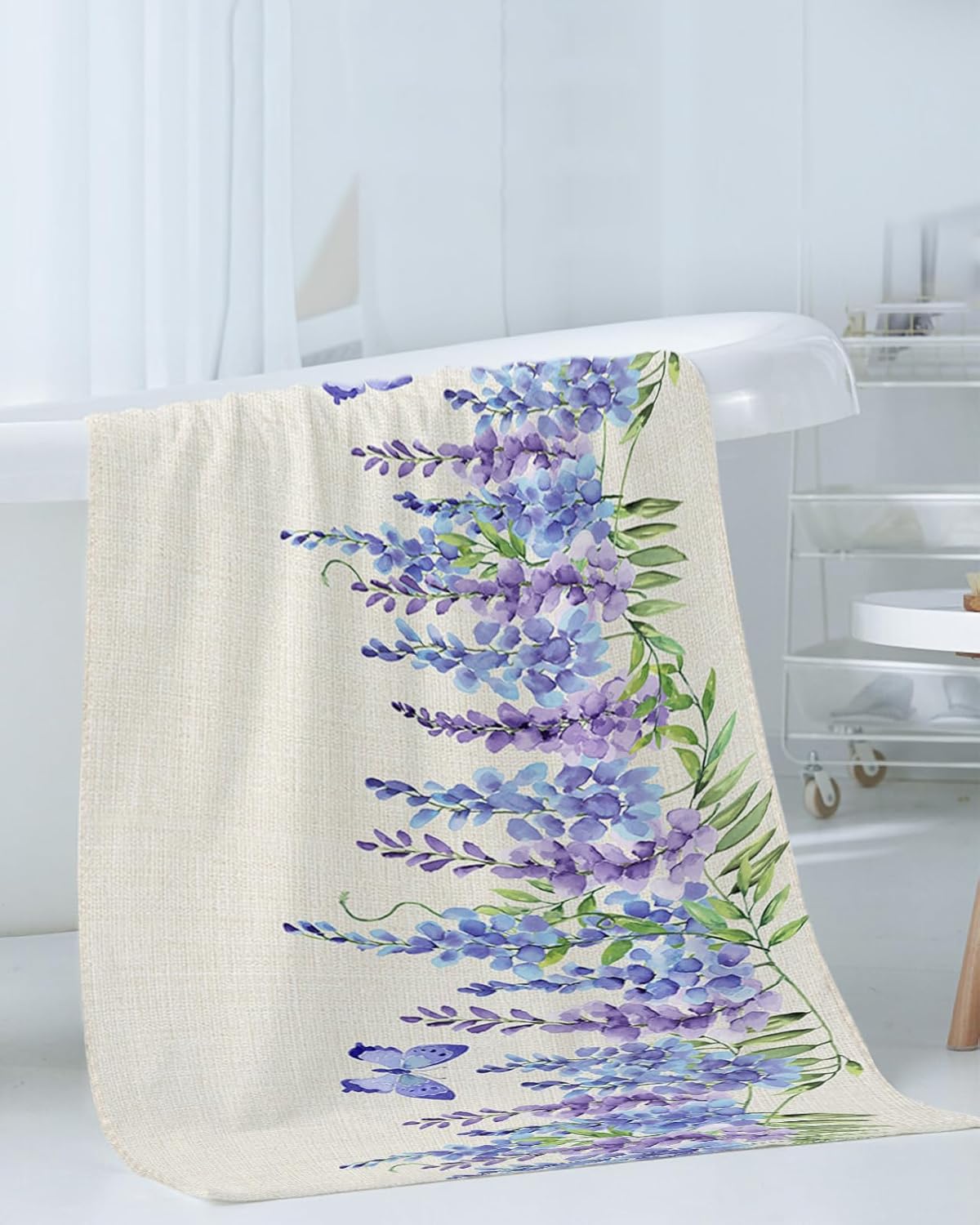 Smile Sunflower 3 Pcs Bath Towel Set - Soft Retro Floral Linen Towels