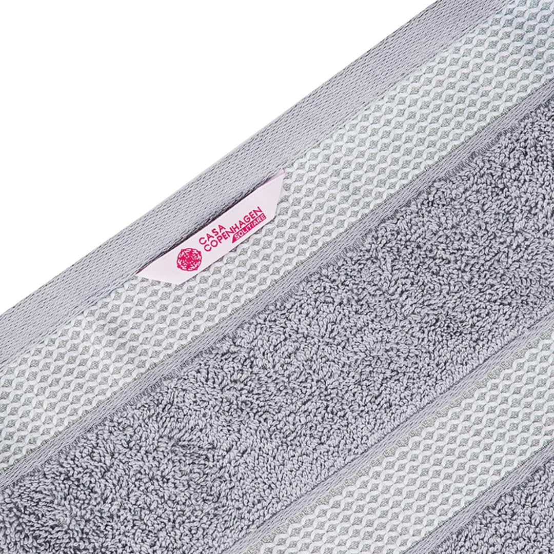 CASA COPENHAGEN Solitaire Grey Violet Bath Towel Set of 2