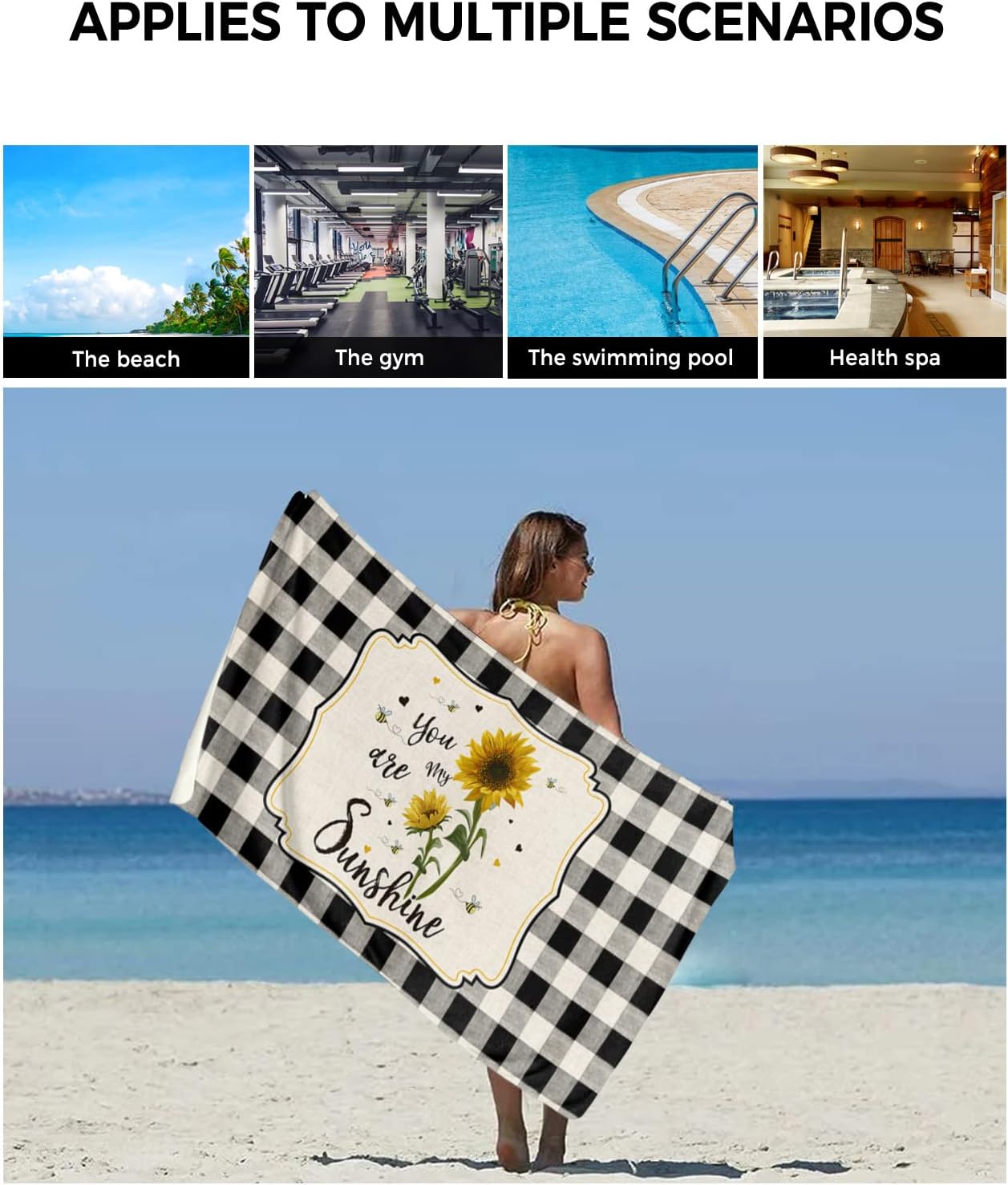Chees D Zone Farm Floral Bumble Bee Bath Towel Set 1