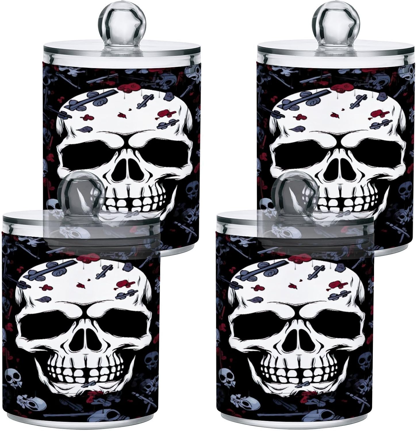 YETTASBIN 2Pack Clear Jars with Lid for Cotton Swabs and More