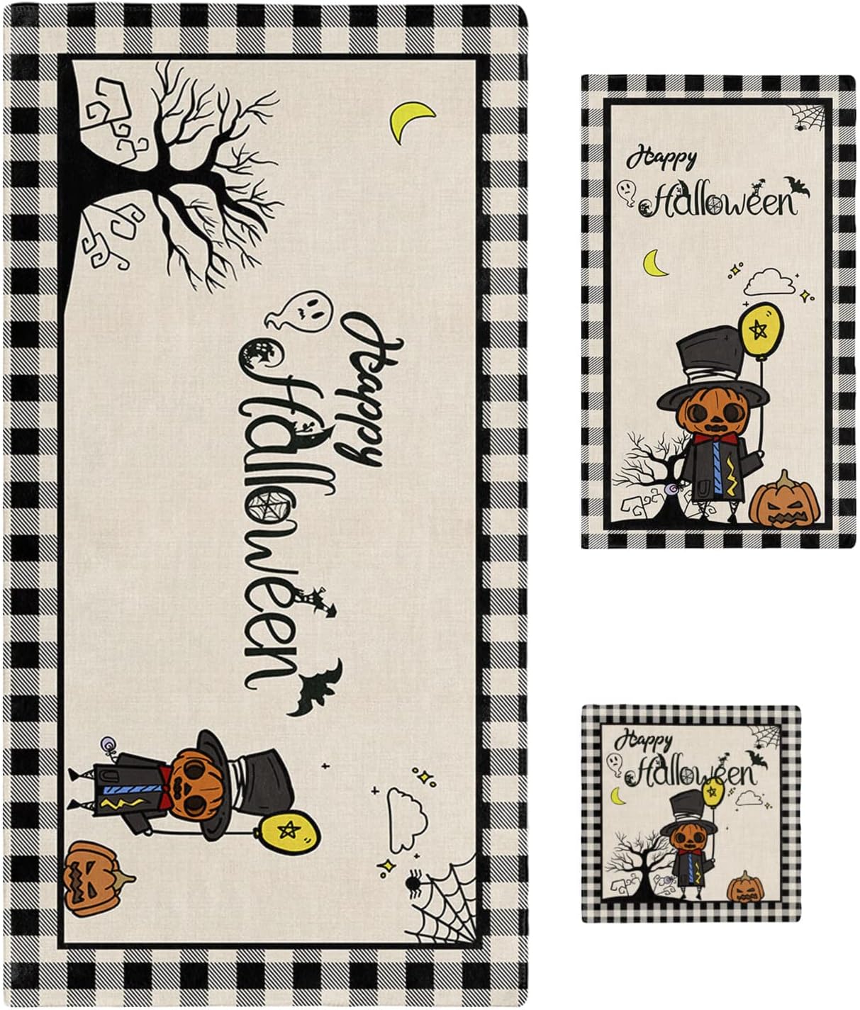 Chees D Zone Halloween Bath Towel Set with Ghost Face Design