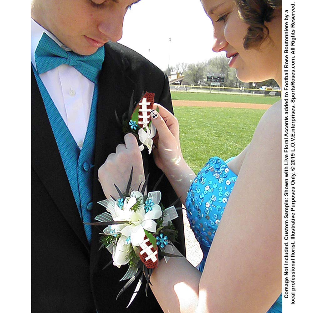SportsRoses Football Rose Boutonniere - Handmade Gift
