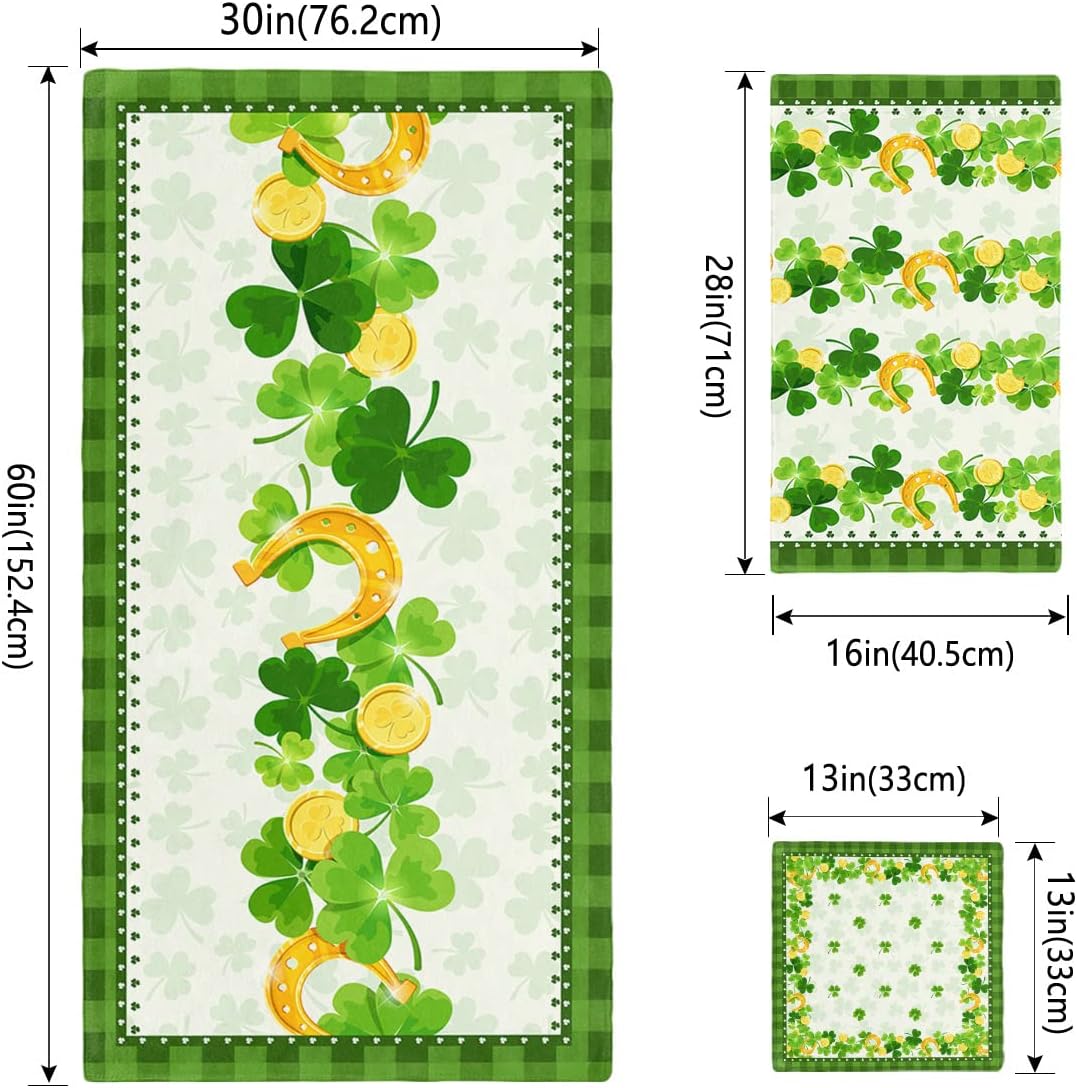 ZOE GARDEN St Patricks Day Towel Set Green Shamrock Microfiber Bath Kitchen Towels