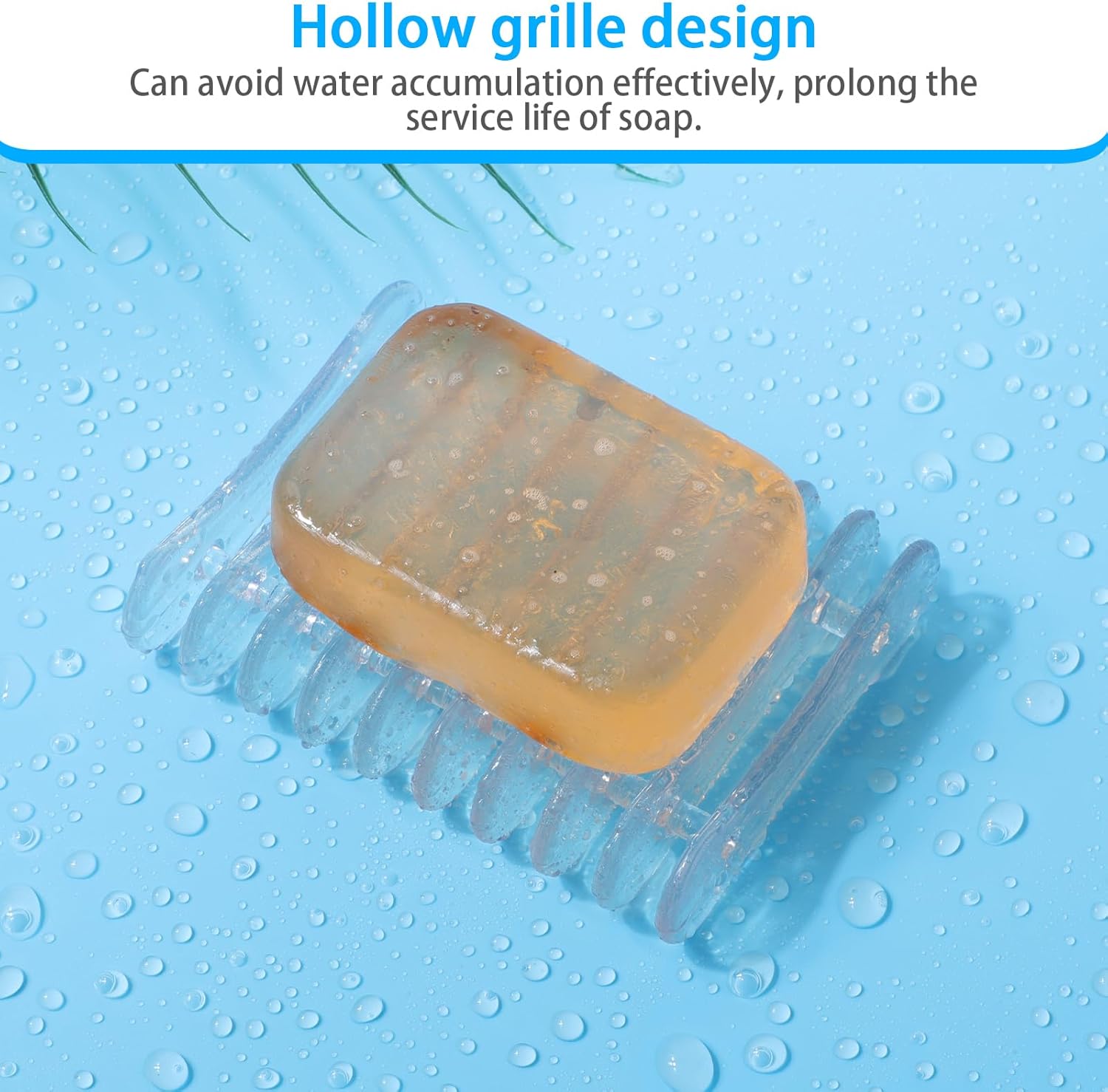 Teaaha 2 Pack Plastic Bar Soap Dish for Shower Kitchen and Bathroom