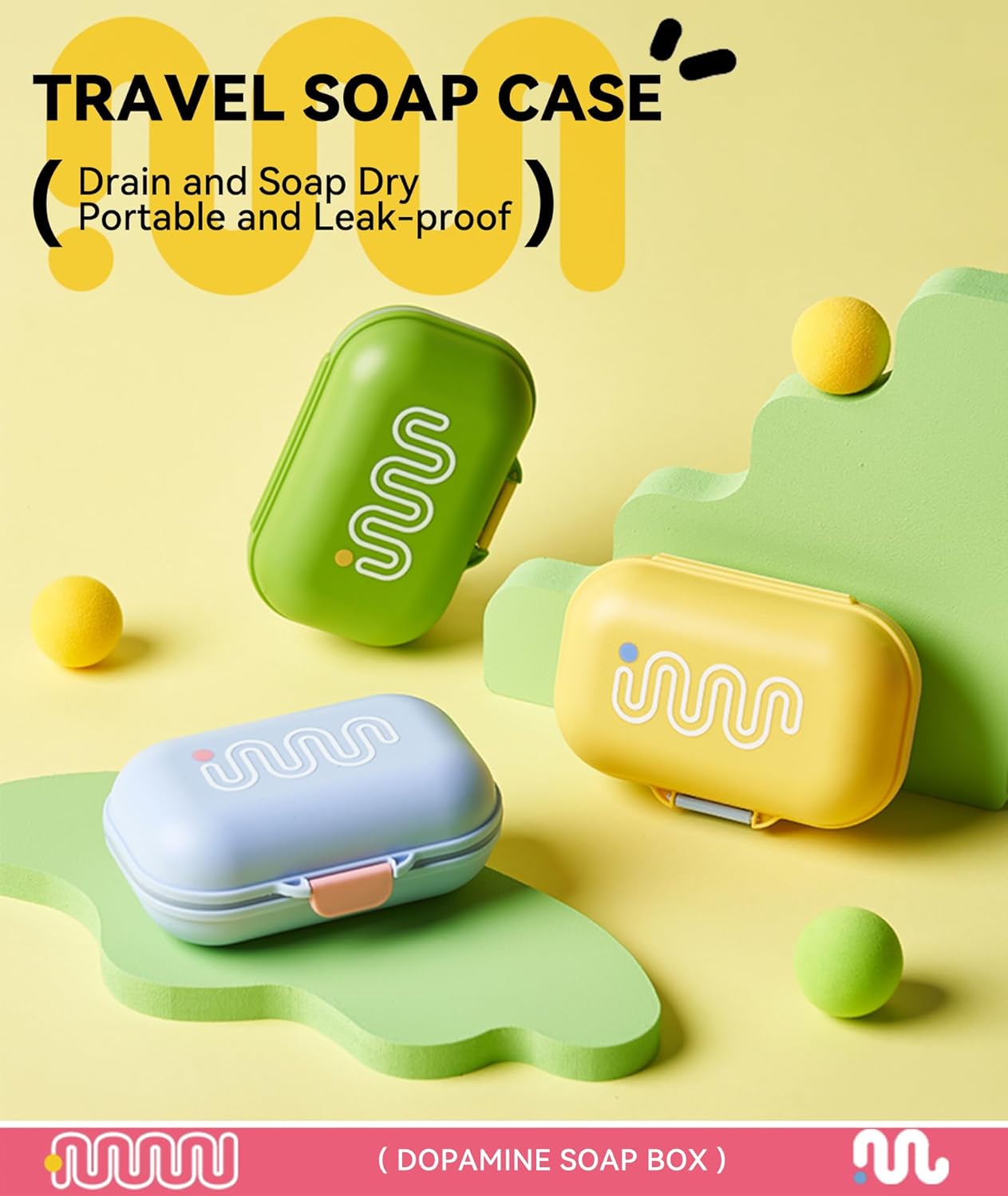 PEISAINOX Travel Soap Case with Leakproof Lid and Drainage Tray