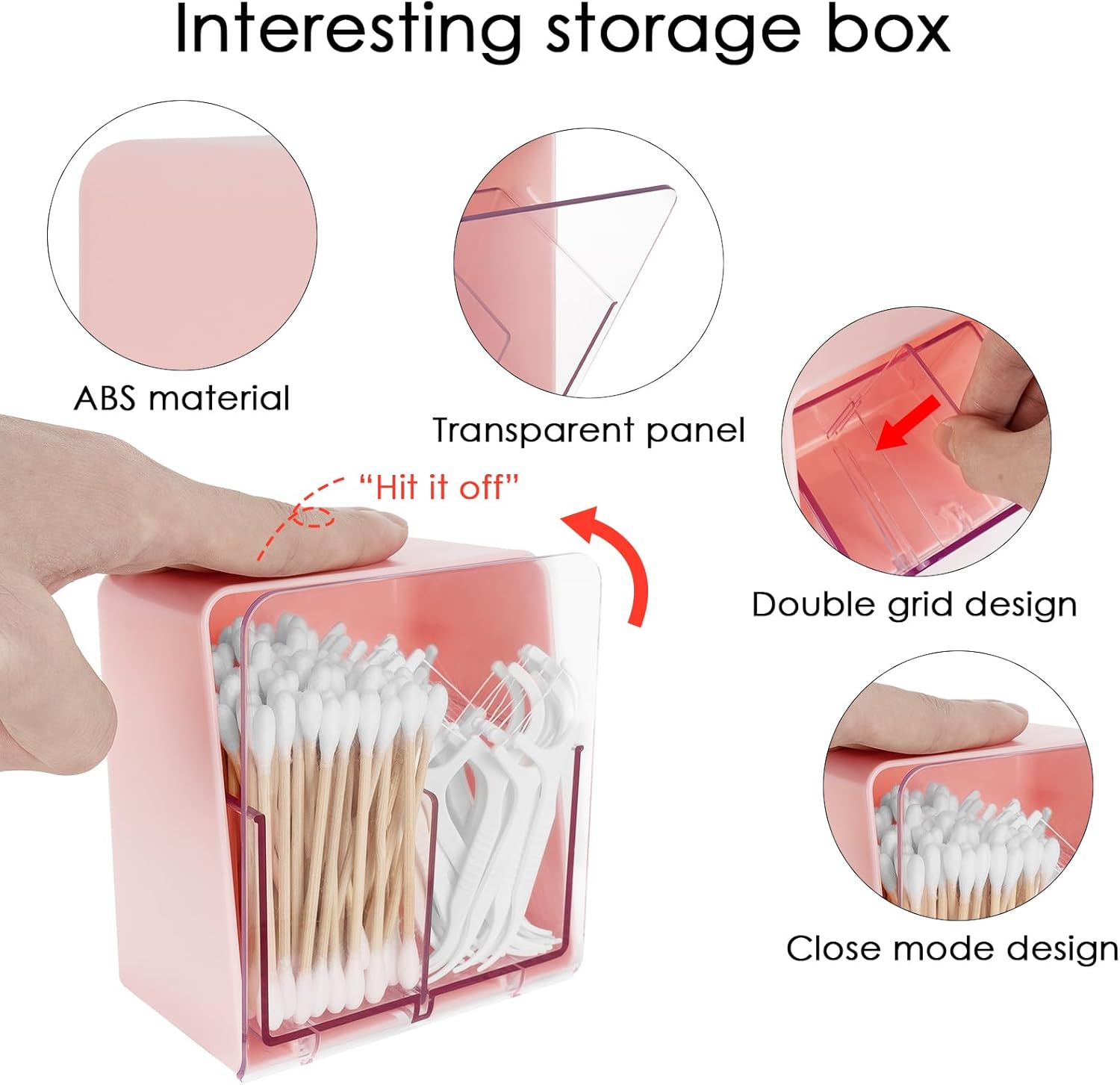 Biiange Cotton Ball Holder Canisters with Two Compartments