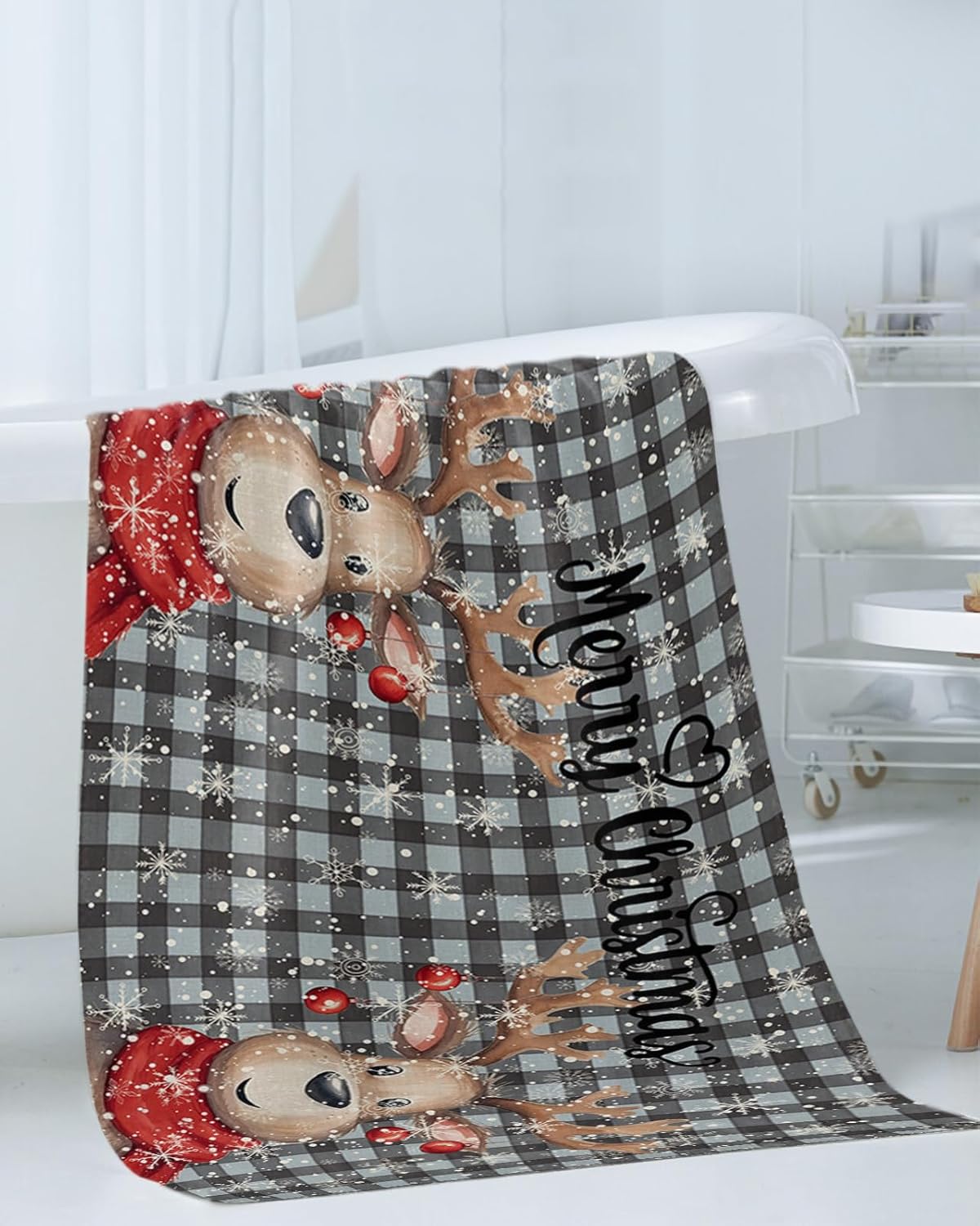 ZOE GARDEN Christmas Grey Bathroom Towel Set 3-PC