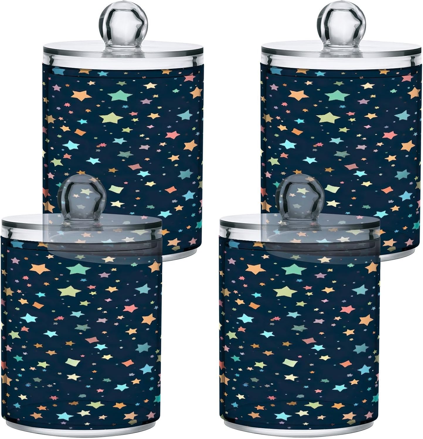 YETTASBIN Star Clear Storage Jars 2 Pack