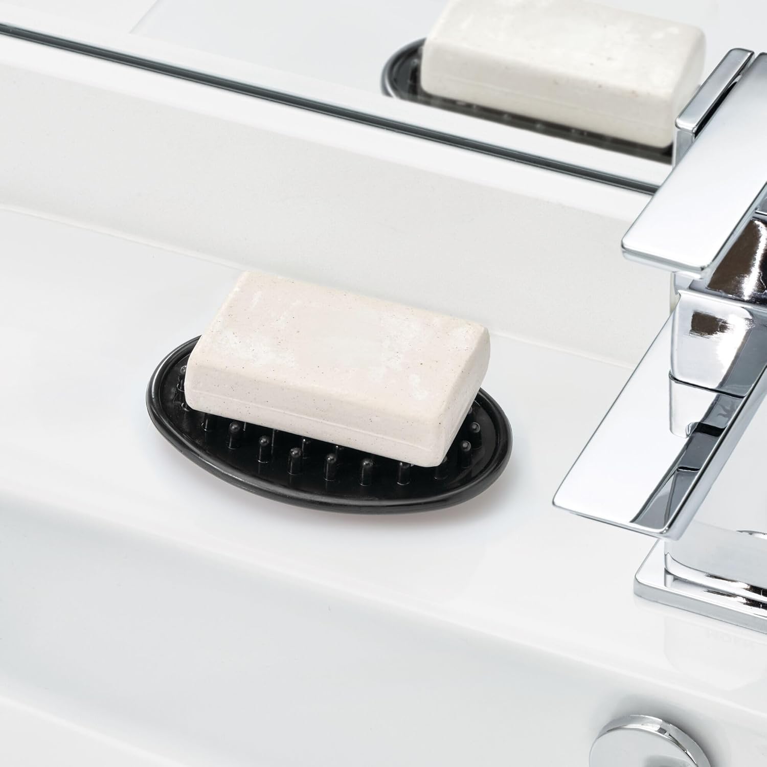 InterDesign iDesign Saver Soap Dish Set of 3 Black