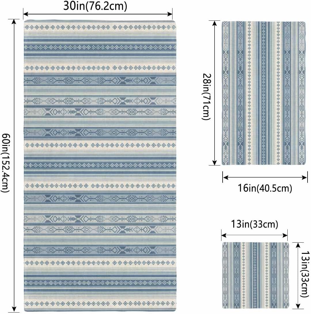 Chees D Zone Retro Blue Stripe Bath Towel Set