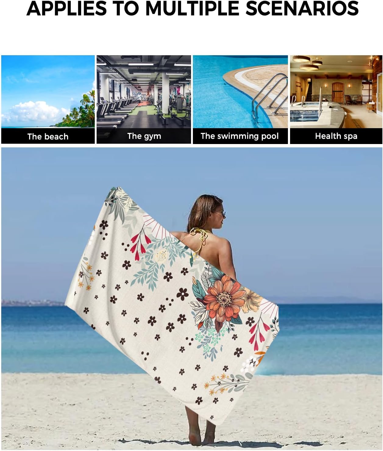 Smile Sunflower 3 Pcs Linen Bath Towels Set