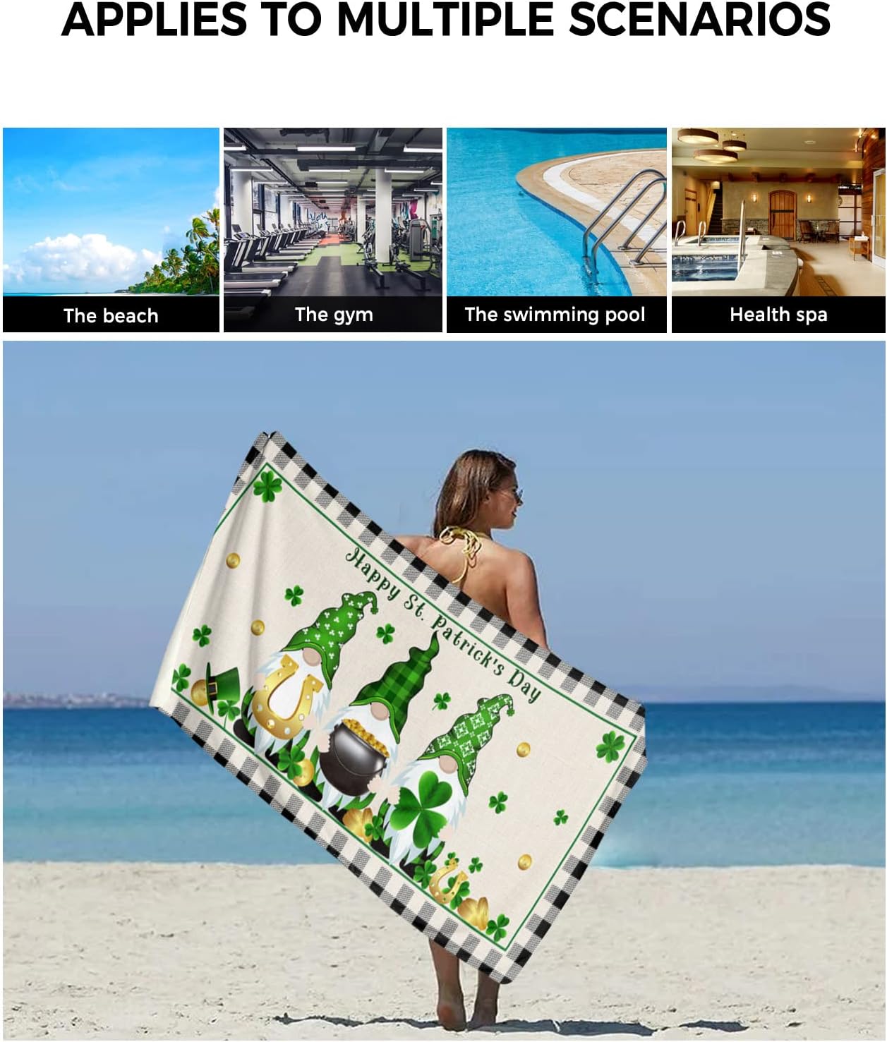 ZOE GARDEN Buffalo Plaid Check Towel Set 1