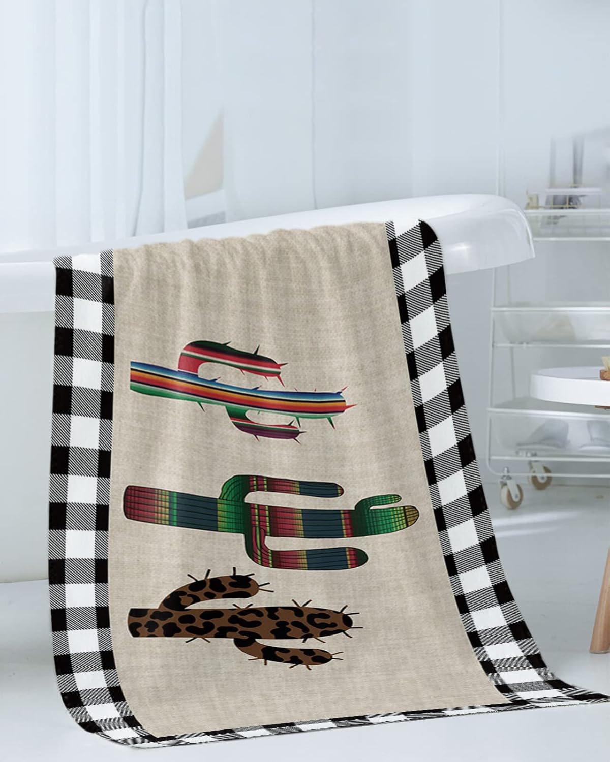 Chees D Zone Retro Stripe Linen Bath Towel Set