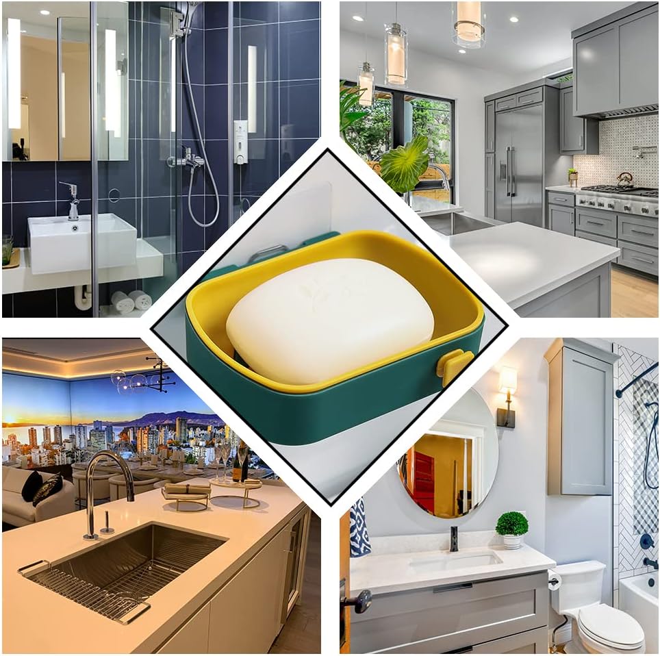Self Adhesive Soap Dish Holder for Bathroom and Kitchen