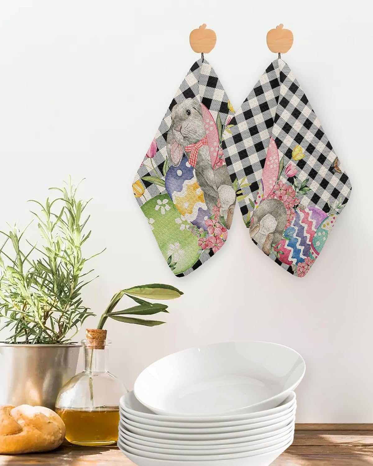 Falaniique Easter Egg Waffle Towel Set of 2