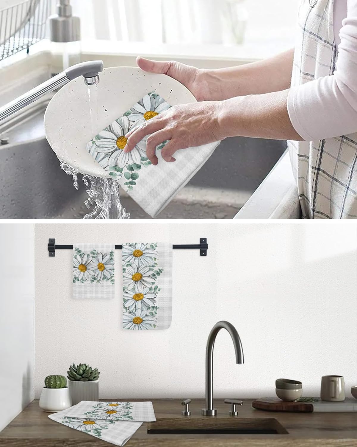 Falaniique Waffle Towel Set of 3 Super Absorbent Quick Dry