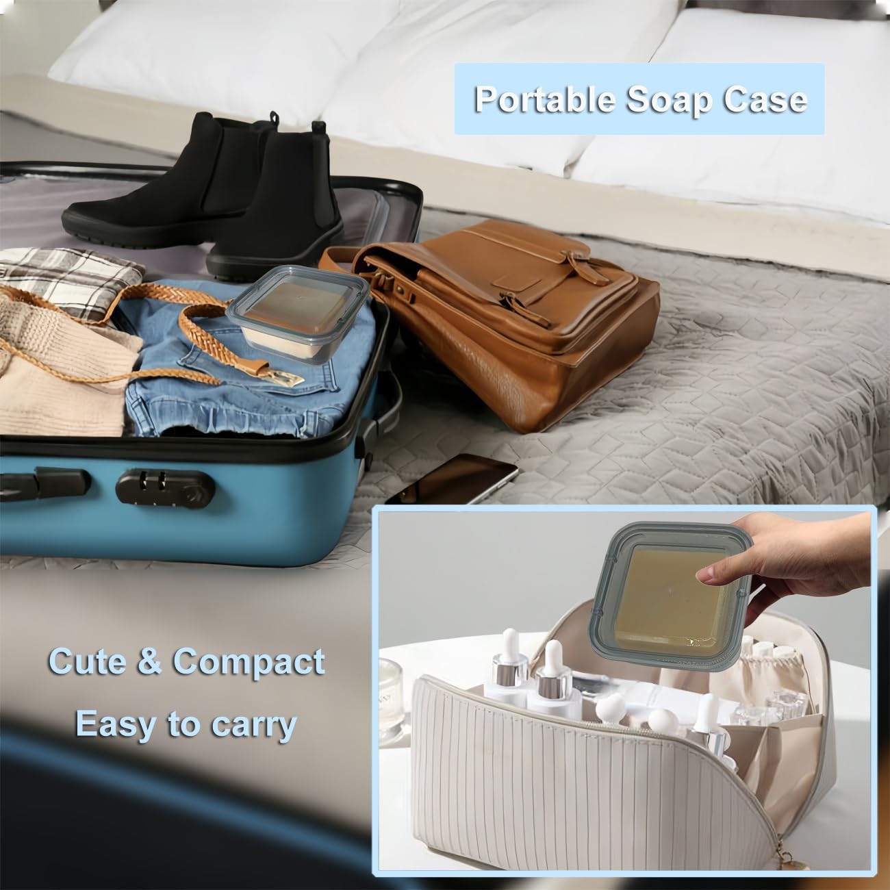 Vonpri Travel Soap Case Transparent Black 1Pc