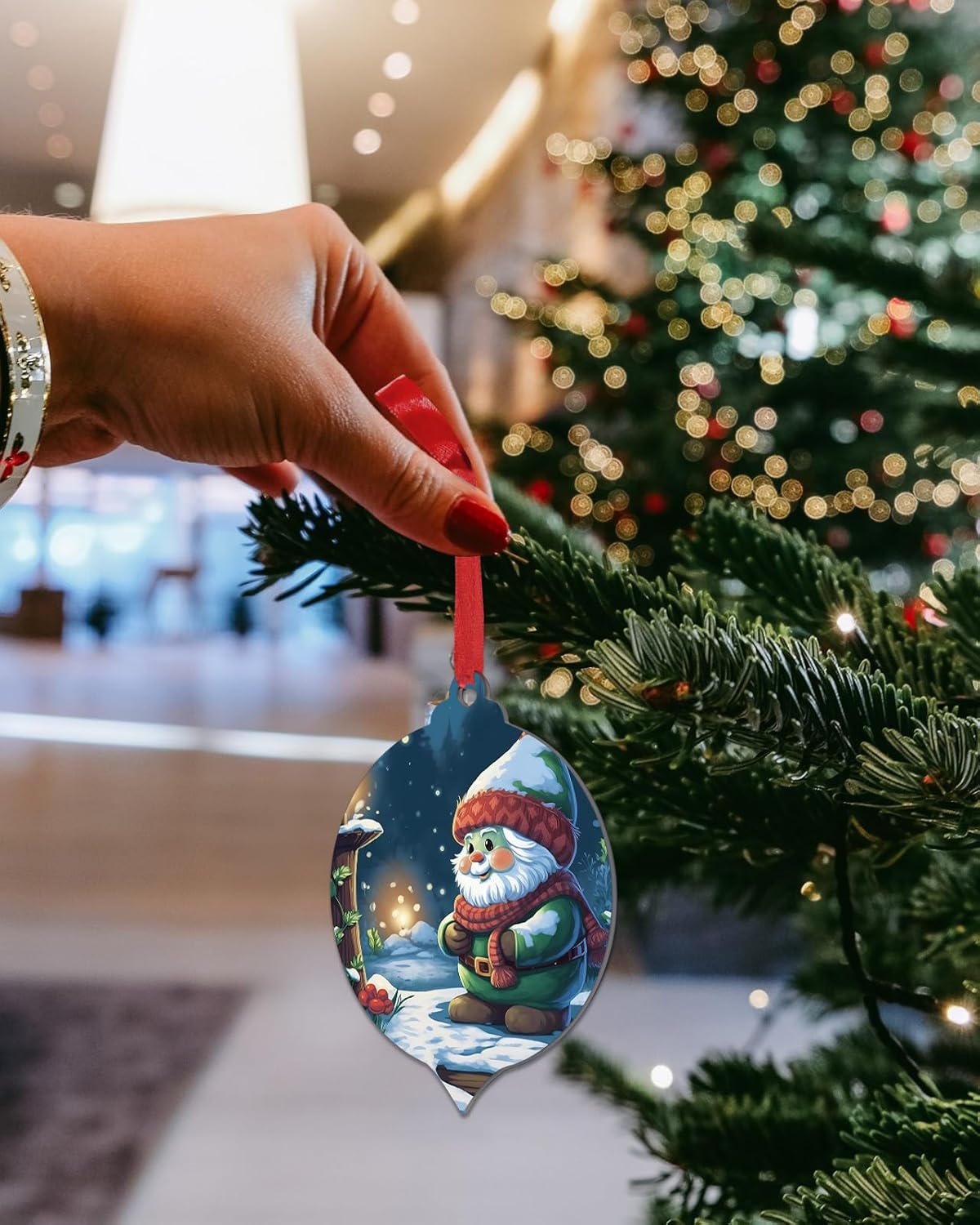 ZFUNCING 6PCS Acrylic Holiday Ornament Set