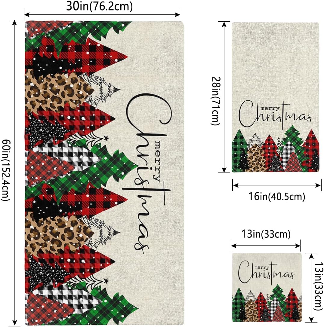 Chees D Zone Christmas Red Green Buffalo Plaid Bath Towel Set