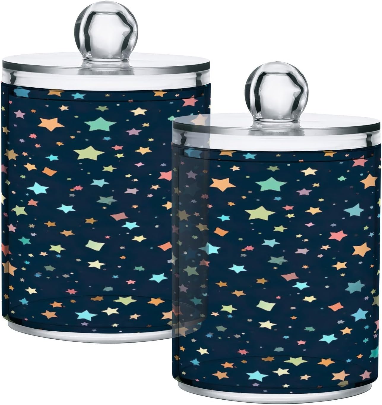 YETTASBIN Star Clear Storage Jars 2 Pack