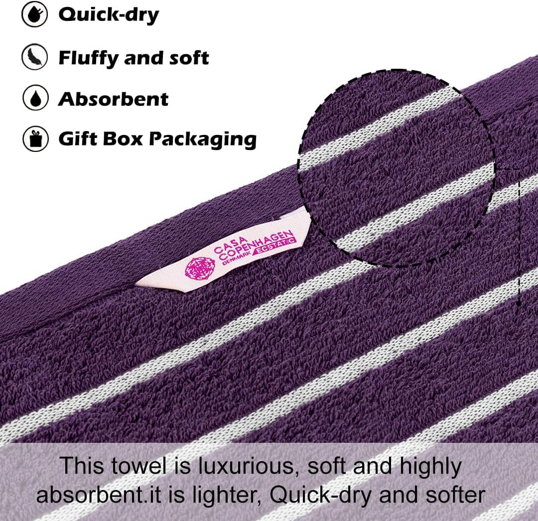 CASA COPENHAGEN 6 Piece Towel Set Dark Purple