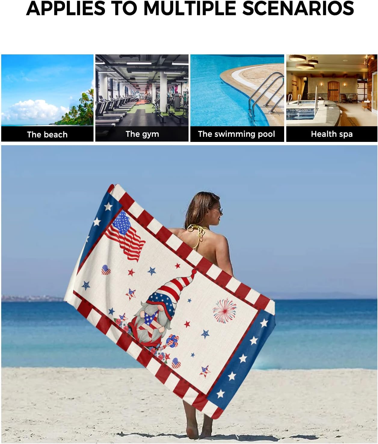 Anzona 4th of July Gnomes 3 Piece Towel Set 1