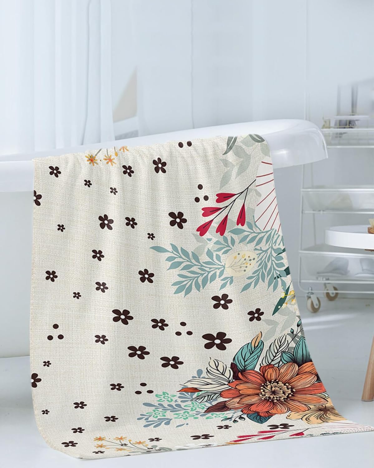 Smile Sunflower 3 Pcs Linen Bath Towels Set