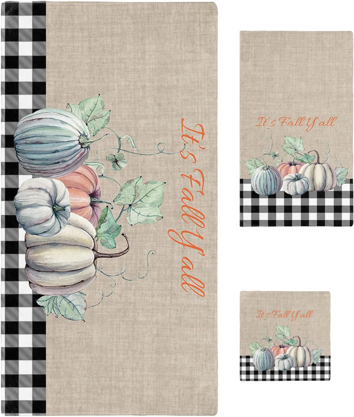 ZOE GARDEN Autumn Fall Thanksgiving Harvest Towel Set 3-Piece