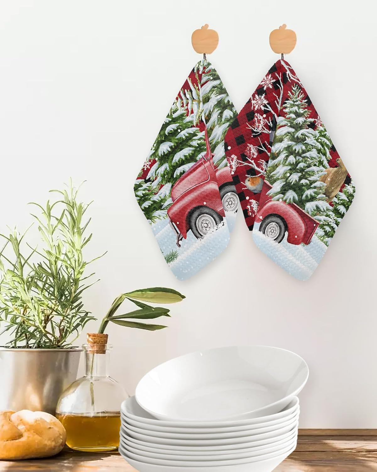 Falaniique Christmas Waffle Towel Set of 2 1