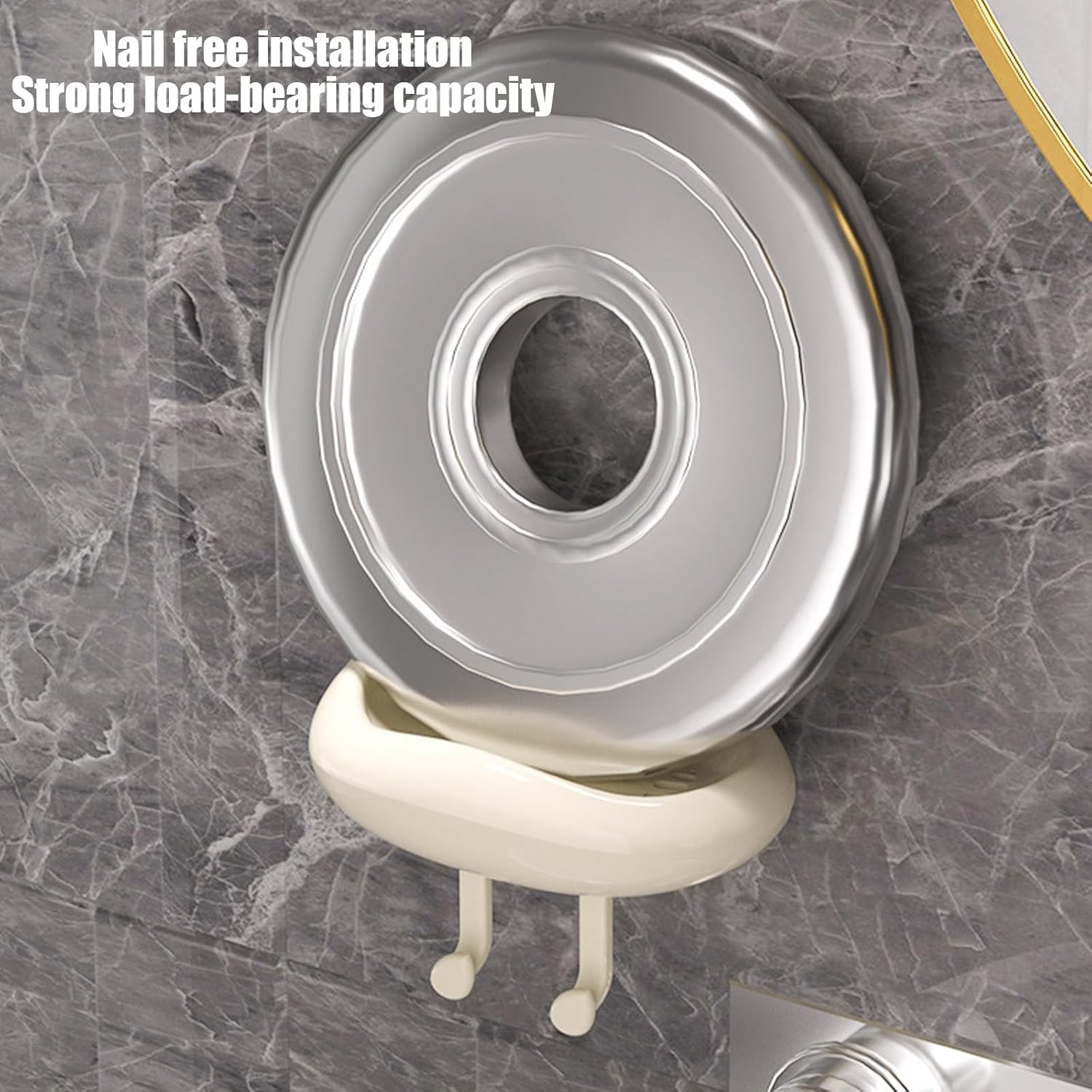 No-Hole Suction Cup Soap Dish for Shower Wall Mount